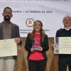 Los finalistas de la categoría ámbito hospitalario: Pedro Arévalo, Mónica Jesús y Lluis Mundet.